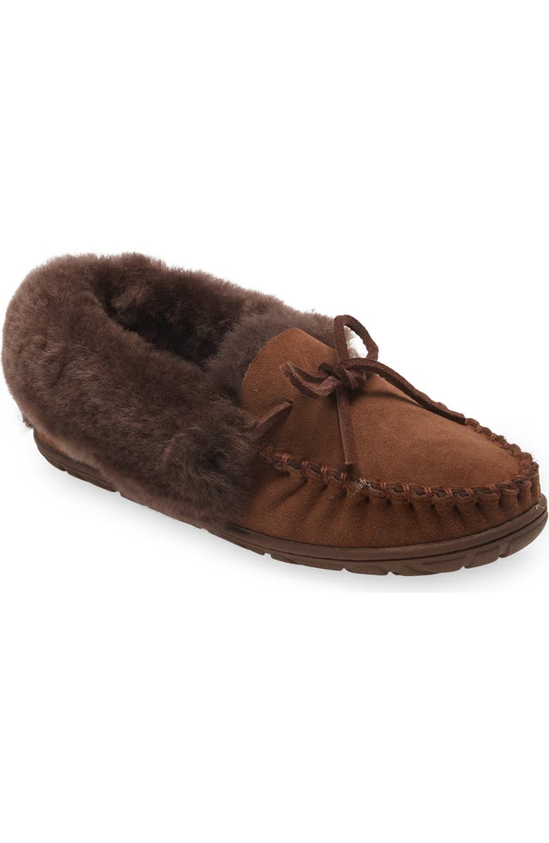 L.L.Bean Wicked Good Genuine Shearling Moccasin Slipper, Main, color,