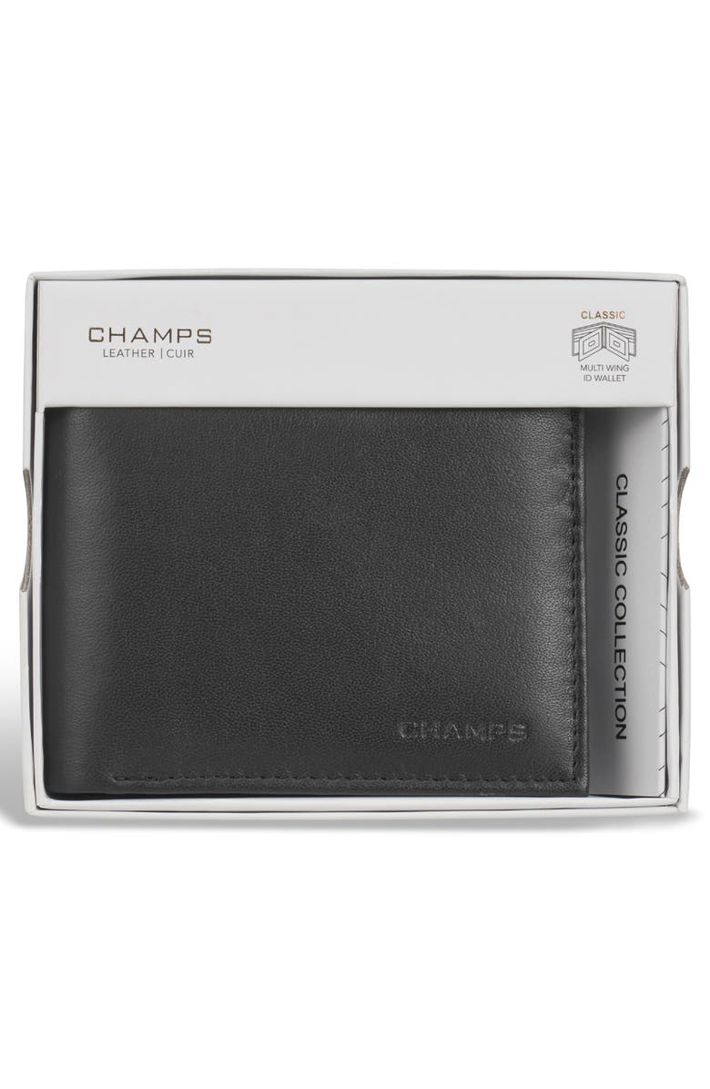CHAMPS Classic Leather Bifold Wallet, Alternate, color, Black