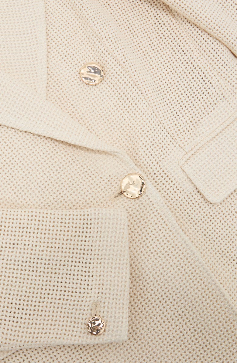 Reiss Fiore Open Stitch Cotton Blend Blazer, Alternate, color, Cream