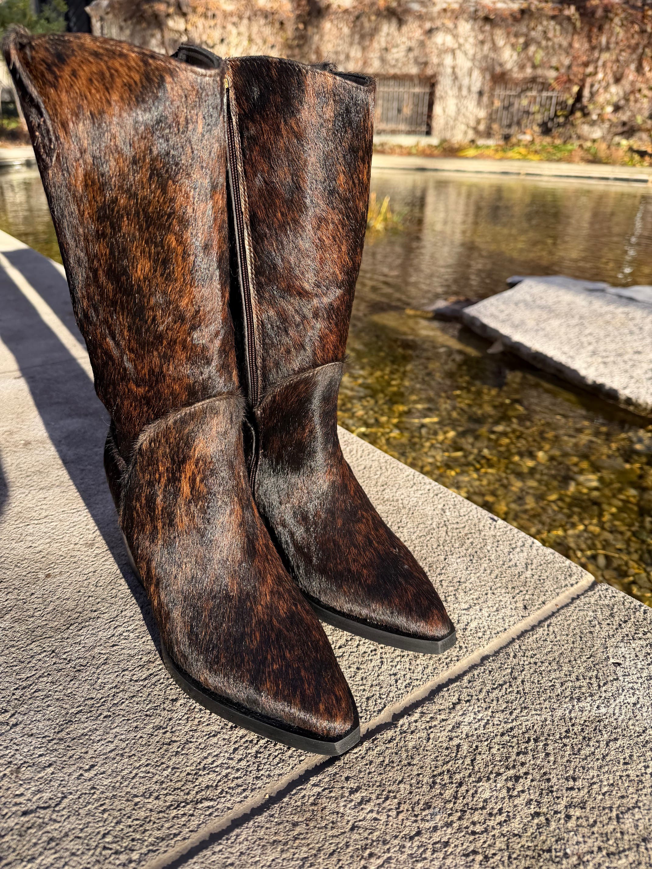 NEW AMENDMENT Olsson Texan Boot in Calf Hair, Alternate, color, Striped Brindle