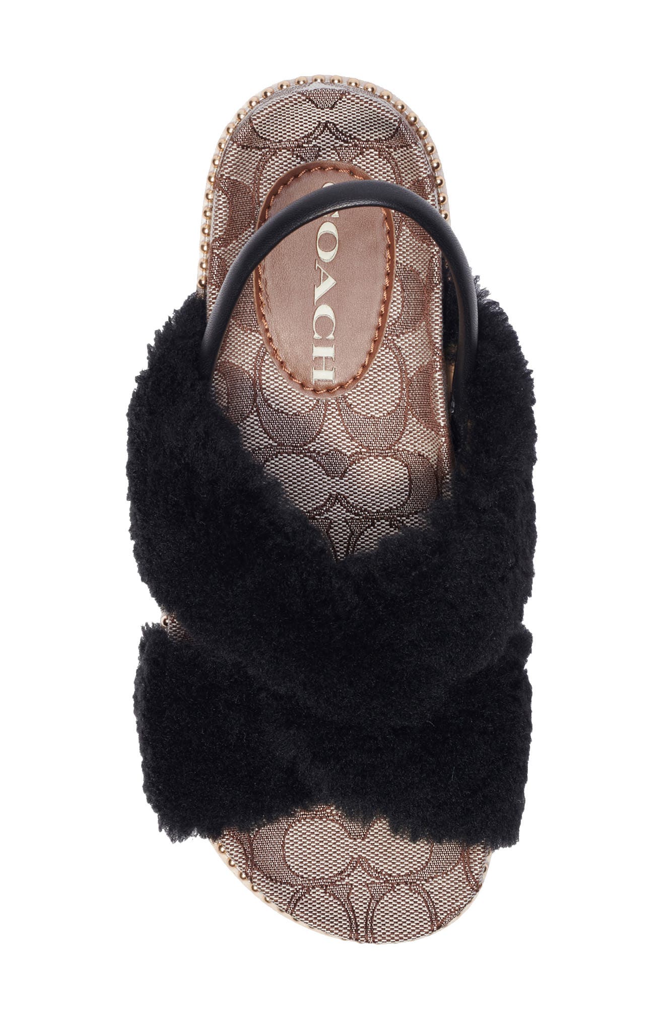 COACH Tally Genuine Shearling Sandal, Alternate, color, 