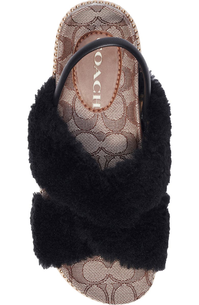 COACH Tally Genuine Shearling Sandal, Alternate, color,