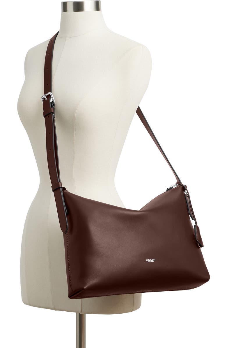 COACH Mott Leather Messenger Bag, Alternate, color, Maple