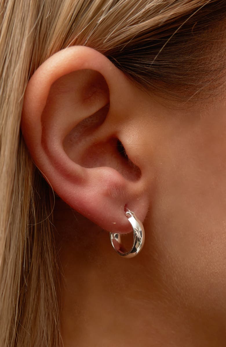 Argento Vivo Sterling Silver Set of 2 Chunky Hoop Earrings, Alternate, color, 