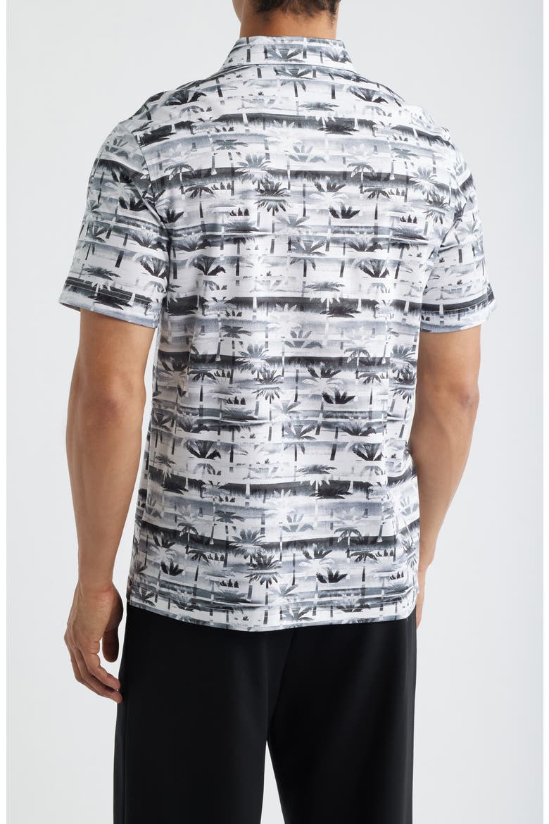 Hendrix Digital Abstract Print Pima Cotton Polo, Alternate, color, CEMENT