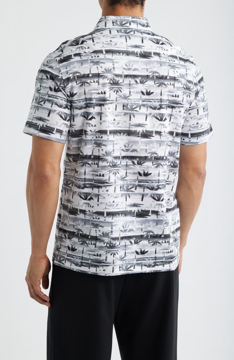 Bugatchi Hendrix Digital Abstract Print Pima Cotton Polo, Alternate, color, Cement