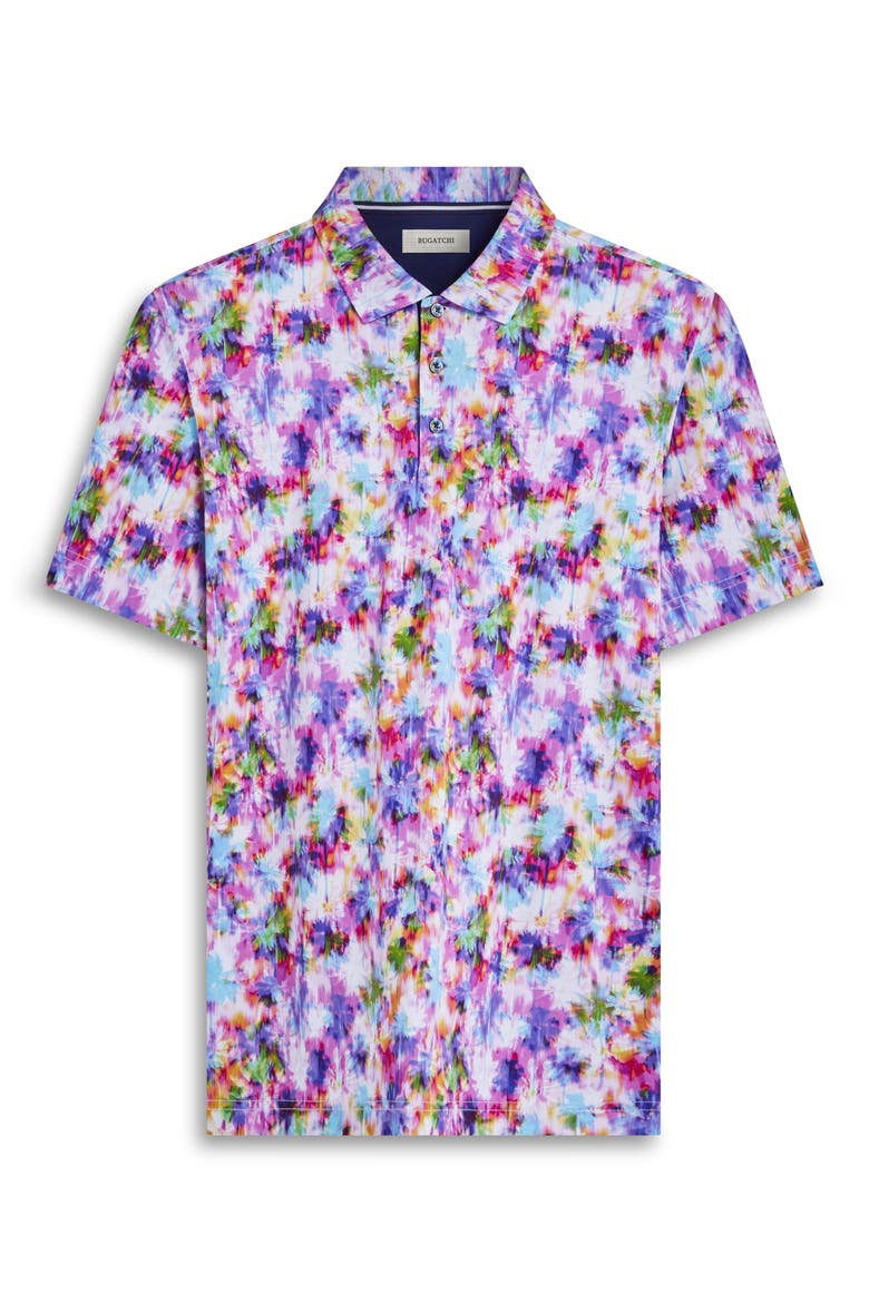 Hendrix Digital Watercolor Print Pima Cotton Polo, Alternate, color, FUCHSIA