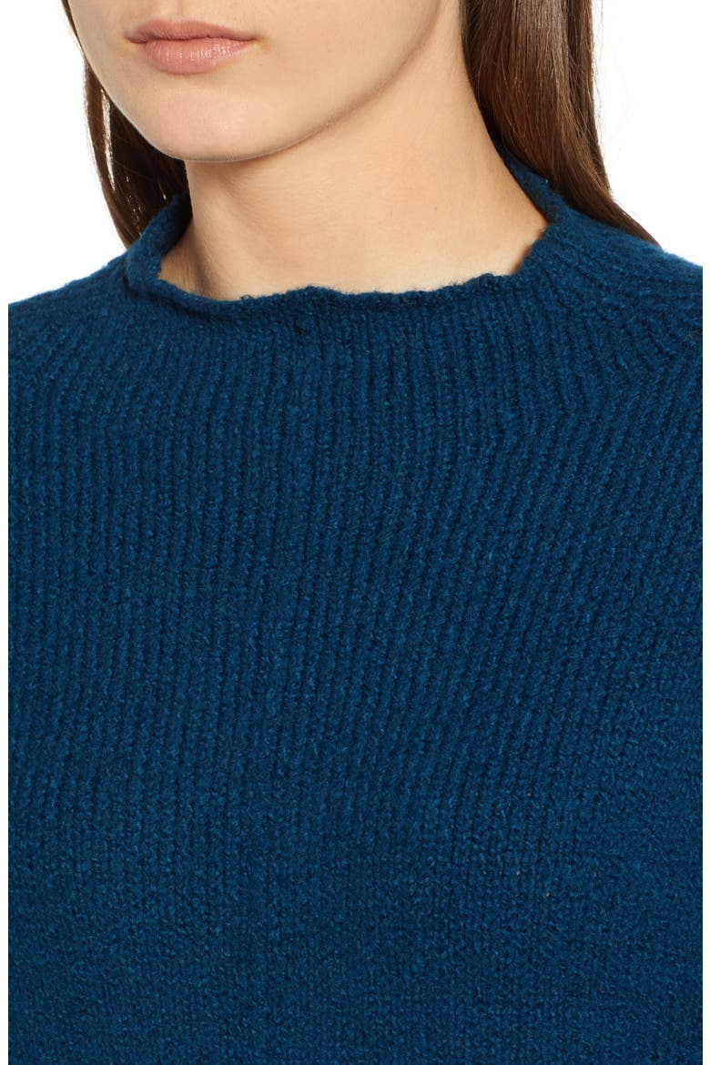 Fuzzy Side Slit Sweater, Alternate, color, BLUE AURORA