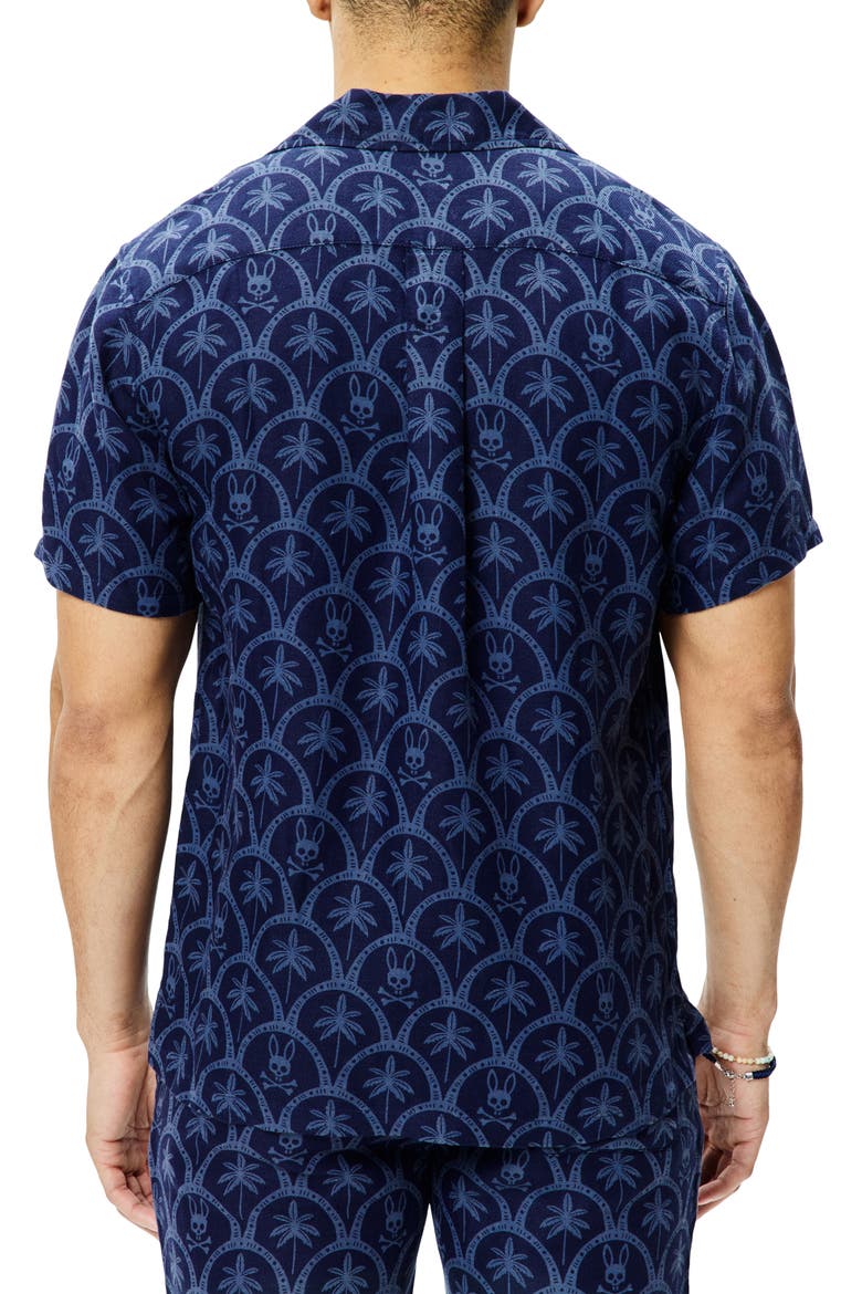 Brad Linen Blend Camp Shirt, Alternate, color, EVENING BLUE
