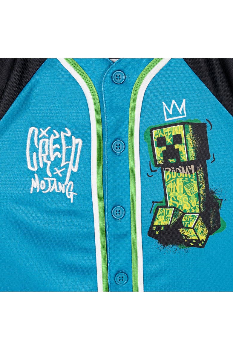 Creeper Baseball Jersey (toddler, Little Kid & Big Kid), Alternate, color, Creeper Cyan Black