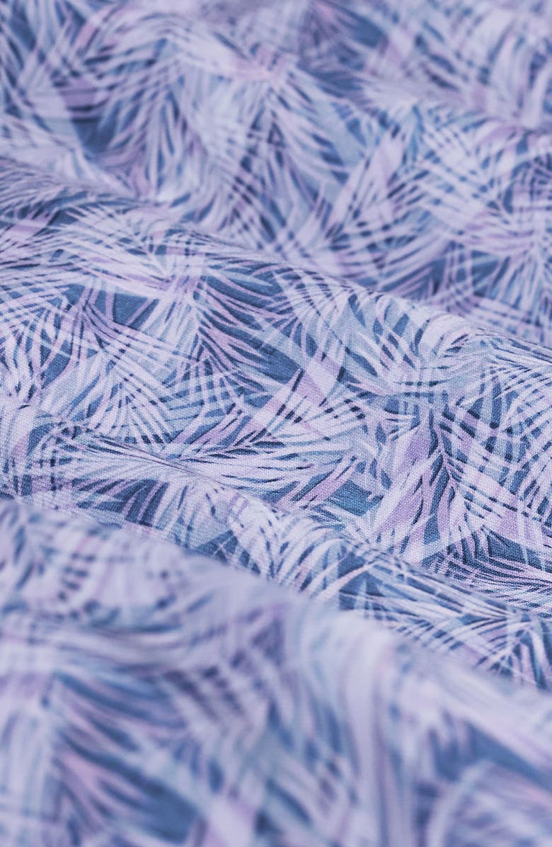 Bugatchi Miles OoohCotton<sup>®</sup> Tropical Palm Print Short Sleeve Button-Up Shirt, Alternate, color, Orchid