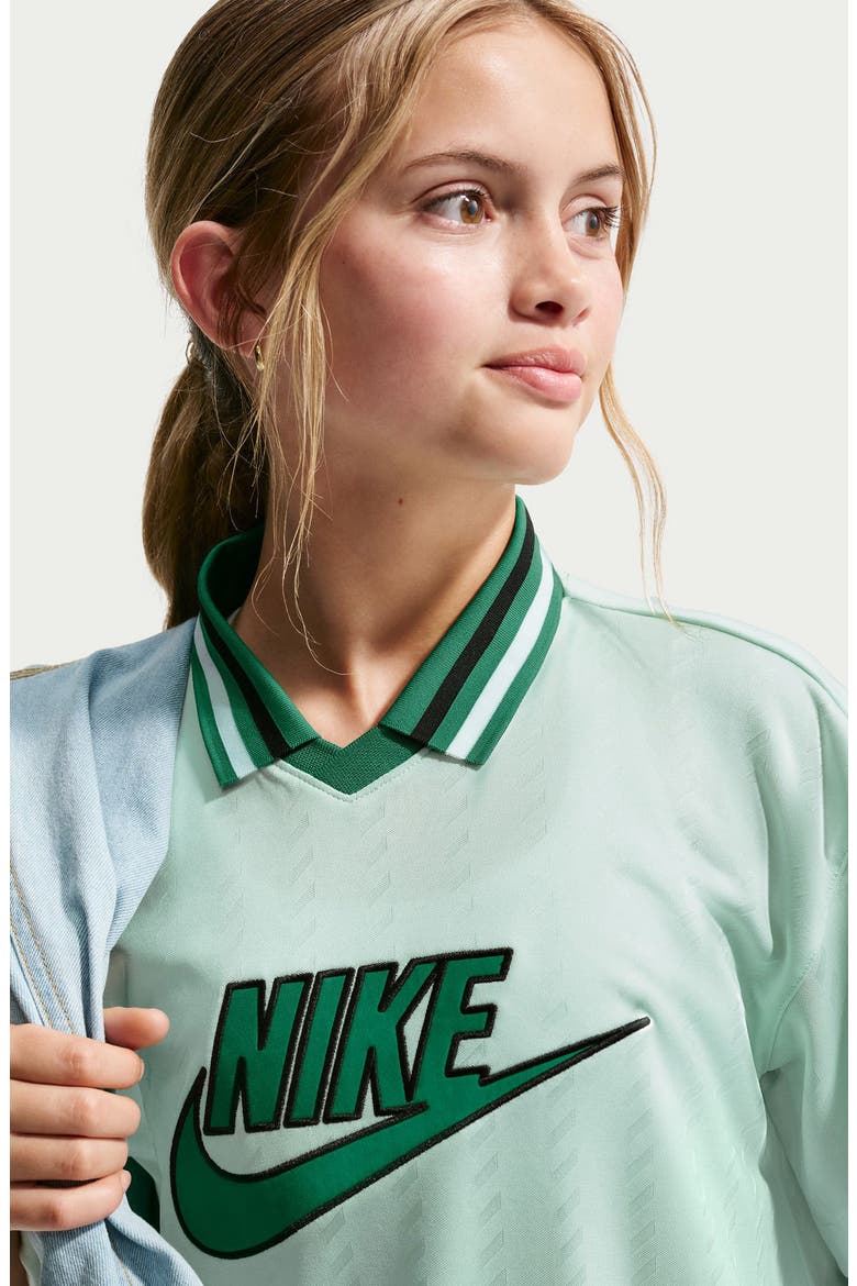 Kids' Oversize Jersey T-Shirt Dress, Alternate, color, BARELY GREEN/MALACHITE/BLACK