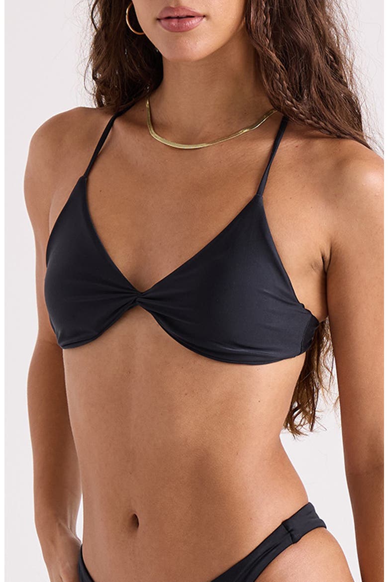 Simply Seamless Twist Front Bikini Top, Alternate, color, BLACK
