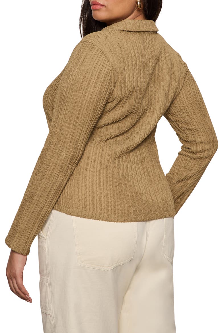 Textured Knit Button-Up Shirt, Alternate, color, COVERT GREEN