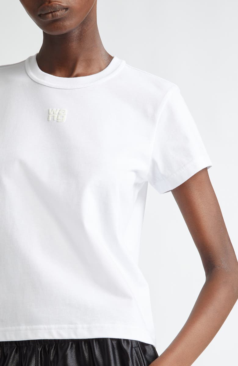 Alexander Wang Puff Logo Shrunken Cotton Jersey T-Shirt | Nordstrom
