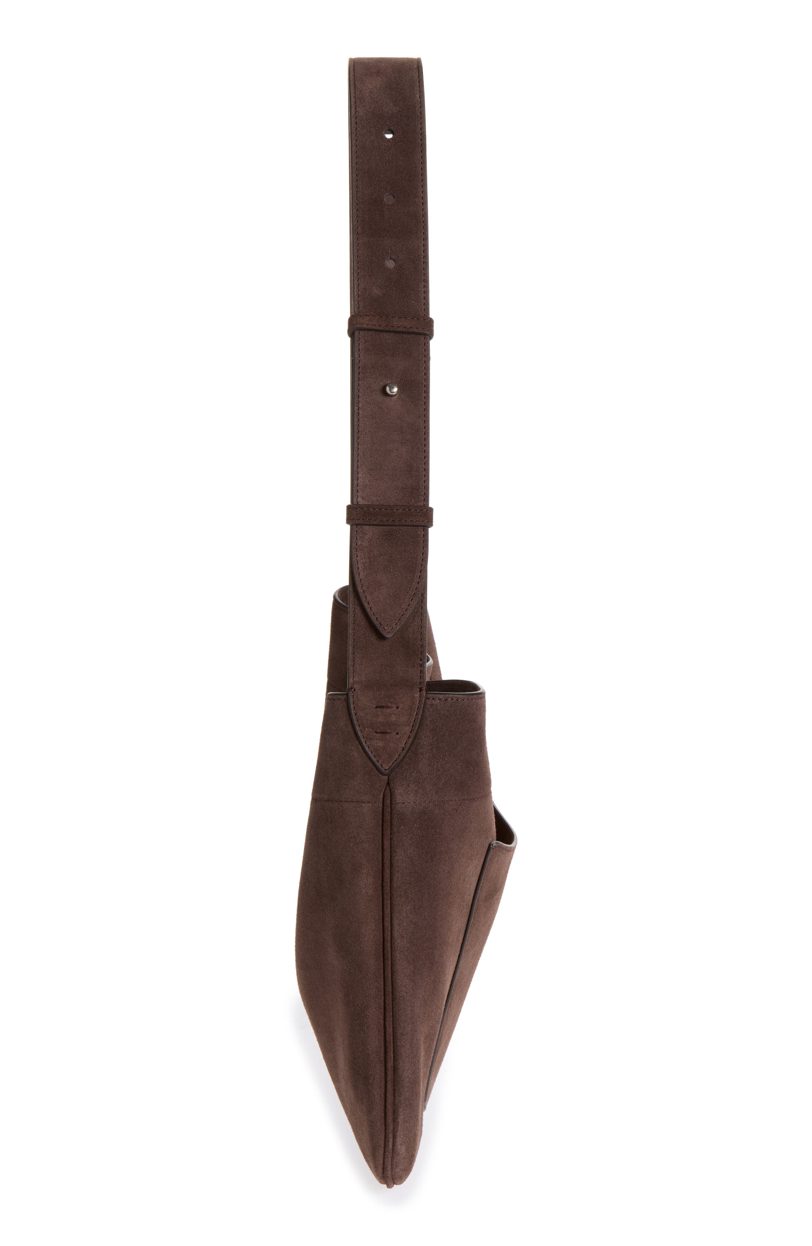 Emile Small Leather Suede Hobo Bag, Alternate, color, DARKK BROWN