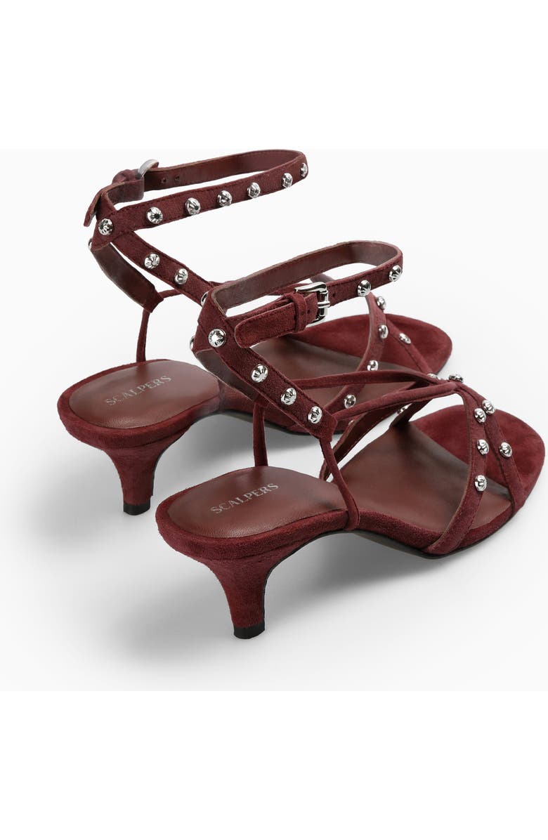 Scalpers Studsheel Sandal, Alternate, color, Burgundy