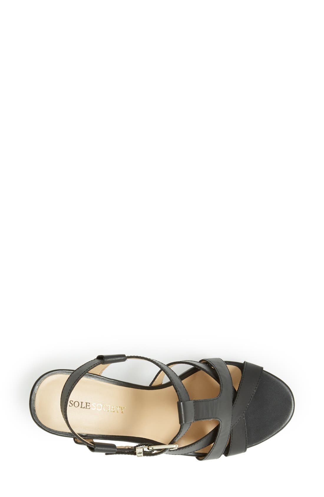 'Metsey' Wedge Sandal, Alternate, color, BLACK