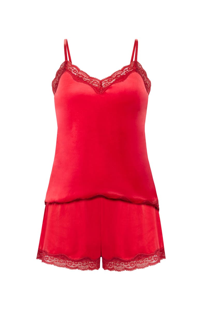 Hunkemöller Velours Pyjama Set, Alternate, color, Red