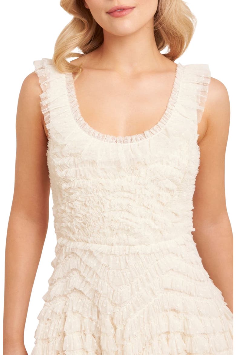 Hattie Scoop Neck Ankle Gown, Alternate, color, Cream