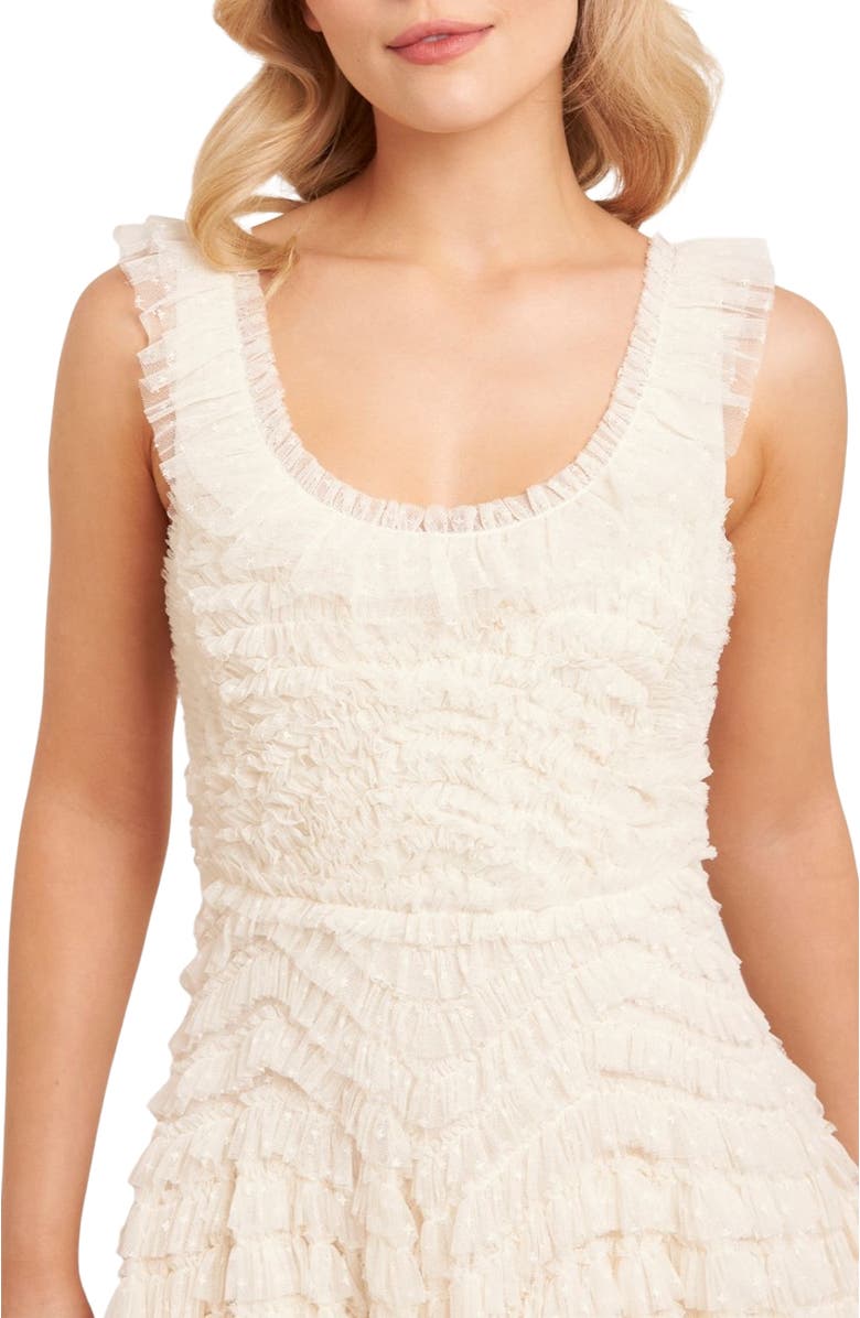 Needle & Thread Hattie Scoop Neck Ankle Gown, Alternate, color, Cream