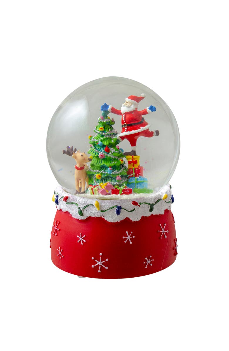 Northlight Santa Decorating a Christmas Tree Musical Snow Globe - 5.75", Main, color, 
