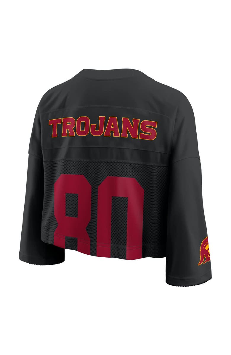 Nike Women's Nike Black USC Trojans Cropped Mesh Fashion Jersey, Alternate, color,