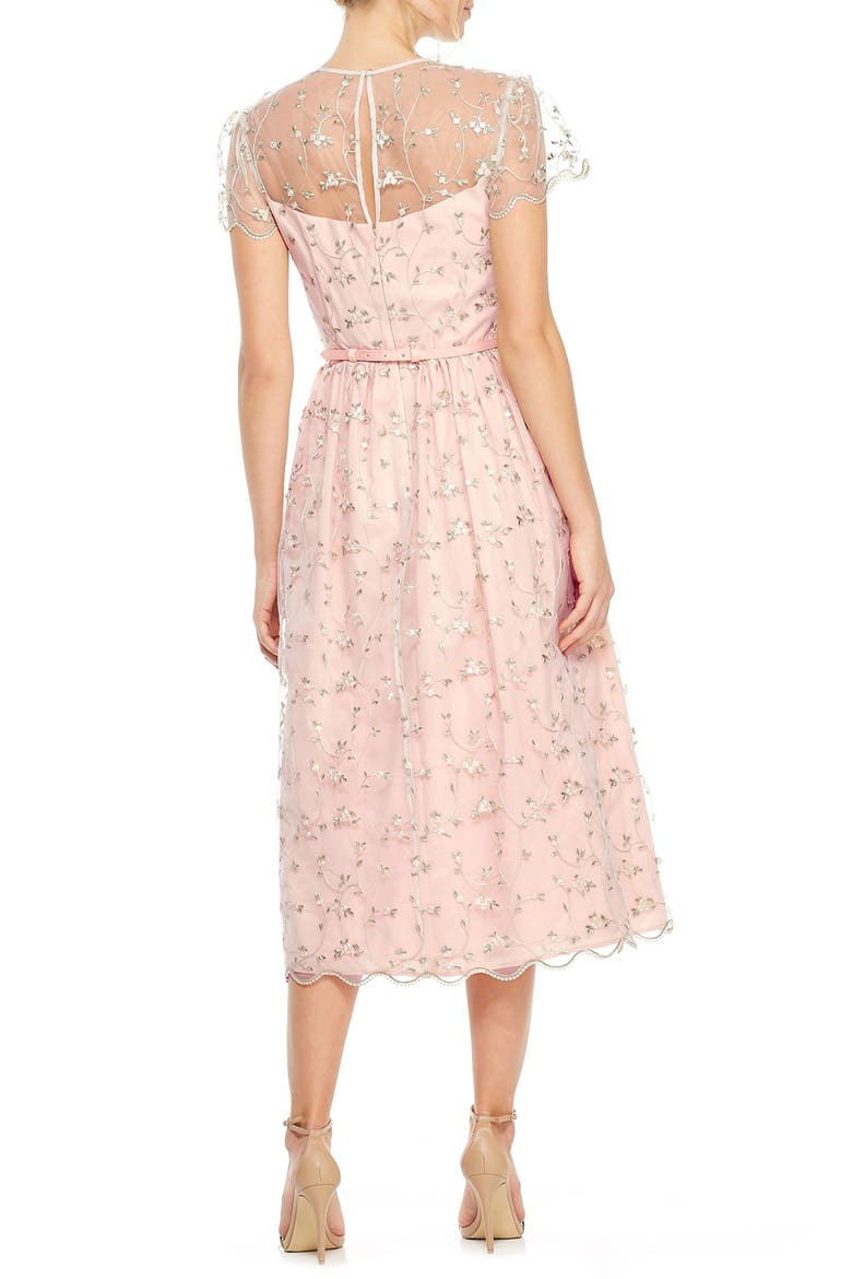 Penelope Baby Bud Embroidered Fit & Flare Midi Dress, Alternate, color, CREAM COMBO
