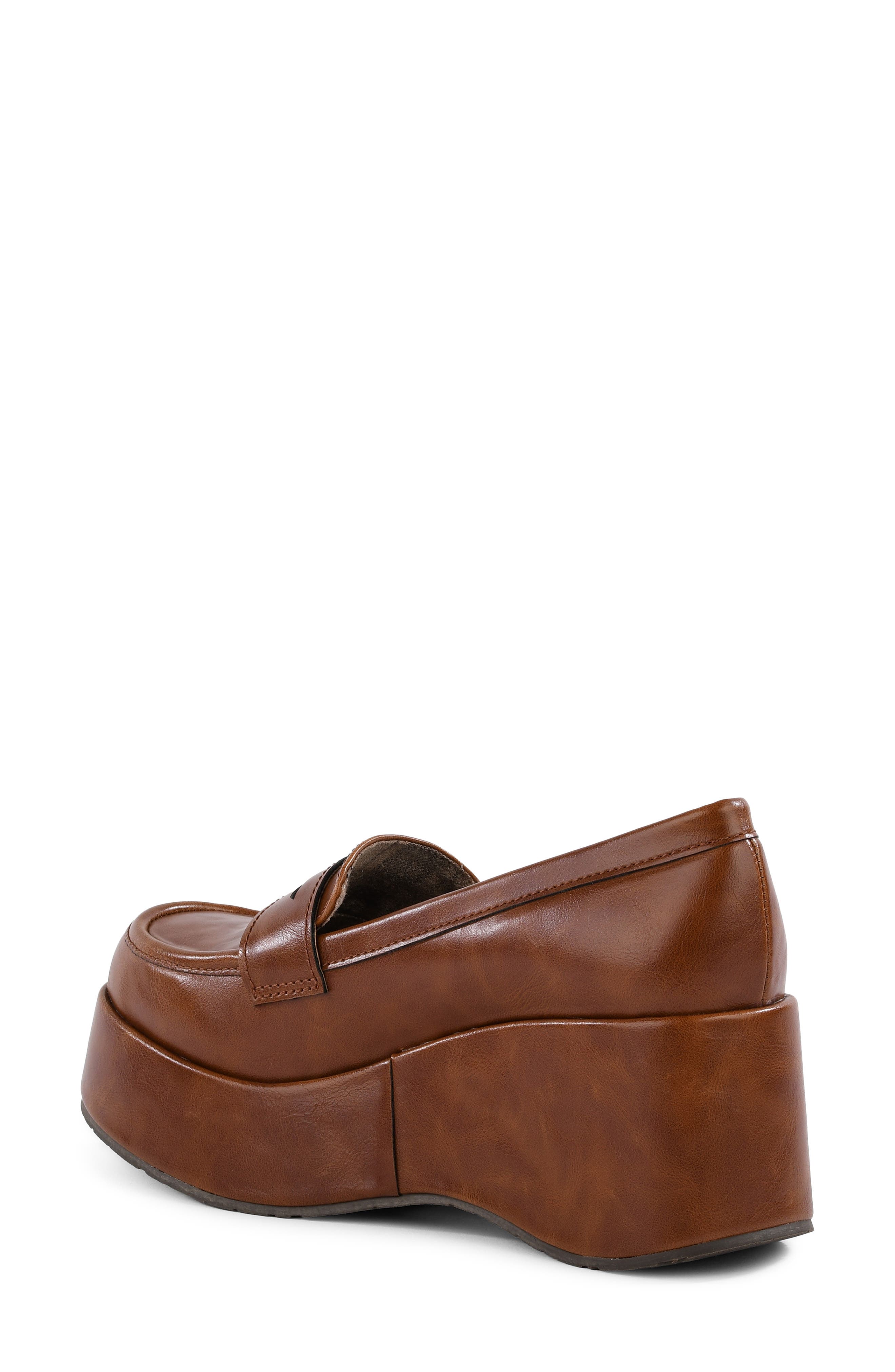 Ambitious Faux Leather Platform Wedge Loafer, Alternate, color, TAN