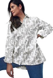 Jessica London Stretch Cotton Oversized Poplin Shirt