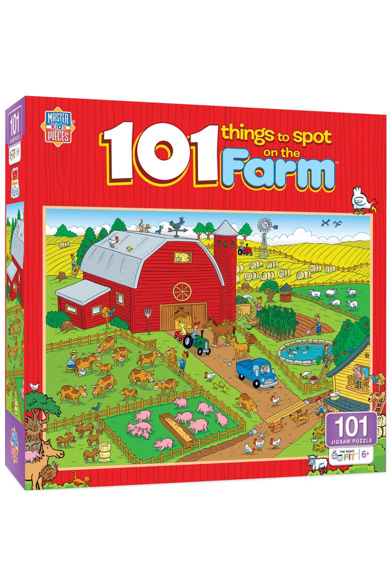101 Things to Spot Farm 100 Piece Puzzle, Main, color, Multicolor