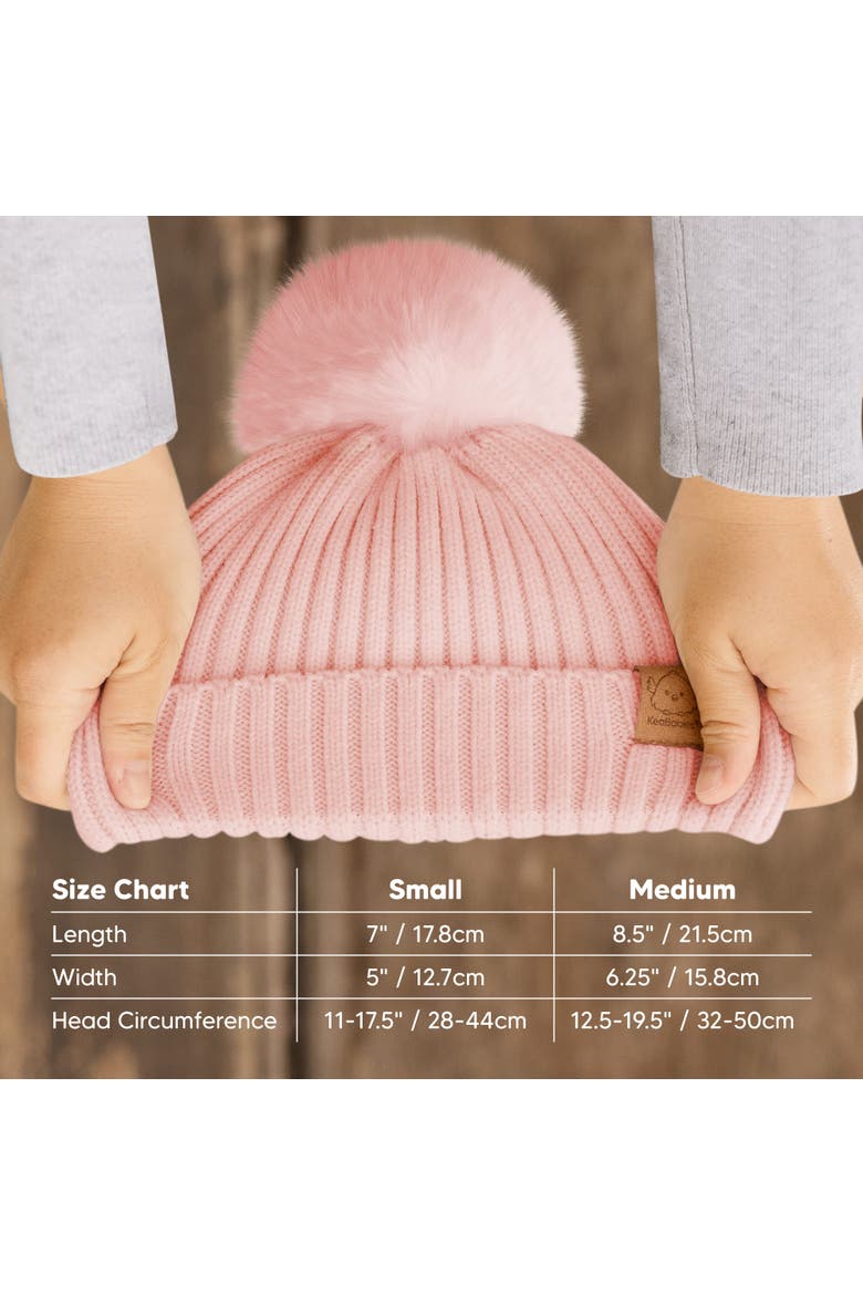 2-Pack Pom Knitted Beanie, Alternate, color, Fawn