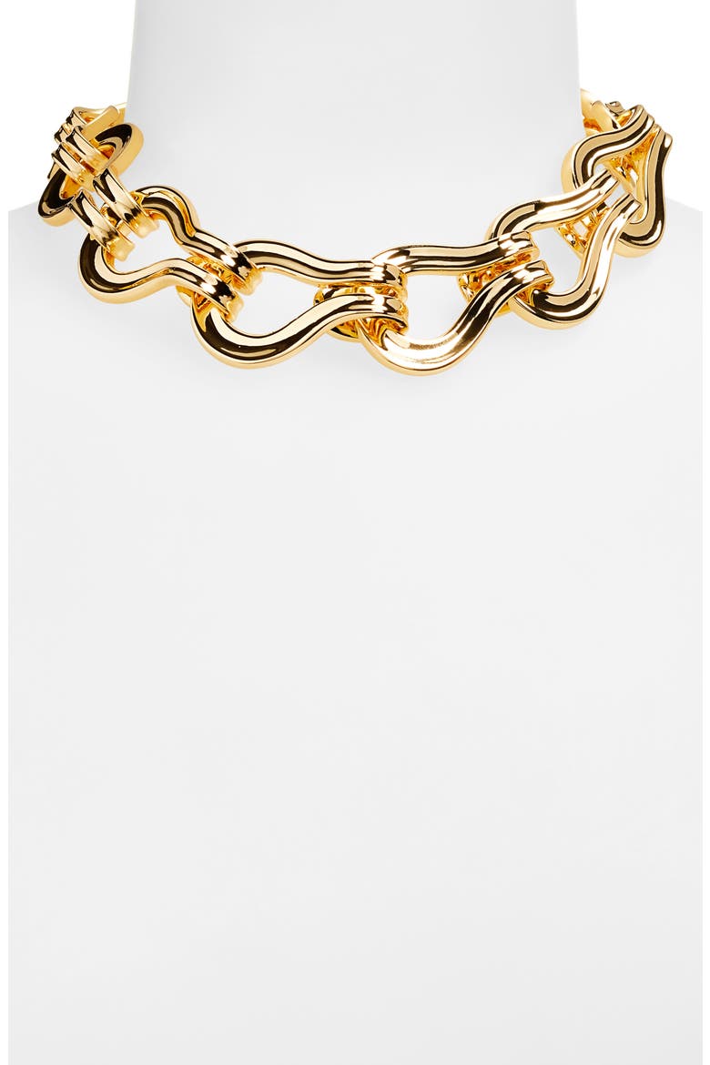 Entwined Buckle Collar Necklace, Alternate, color, GOLD