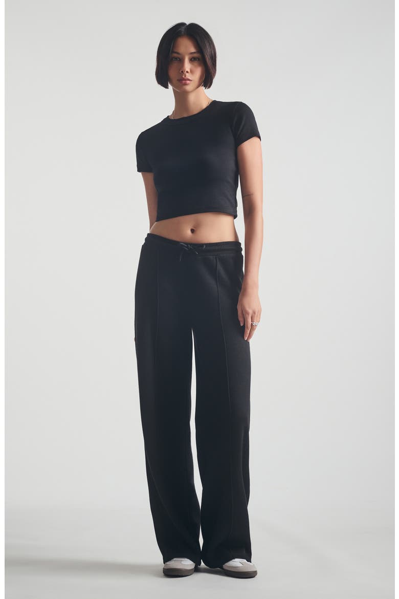 Seamed Sweatpanrs, Alternate, color, BLACK