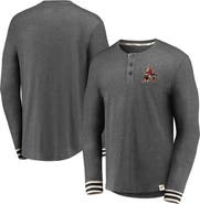 FANATICS Men's Fanatics Branded Heathered Charcoal Arizona Coyotes True Classics Henley Long Sleeve T-Shirt