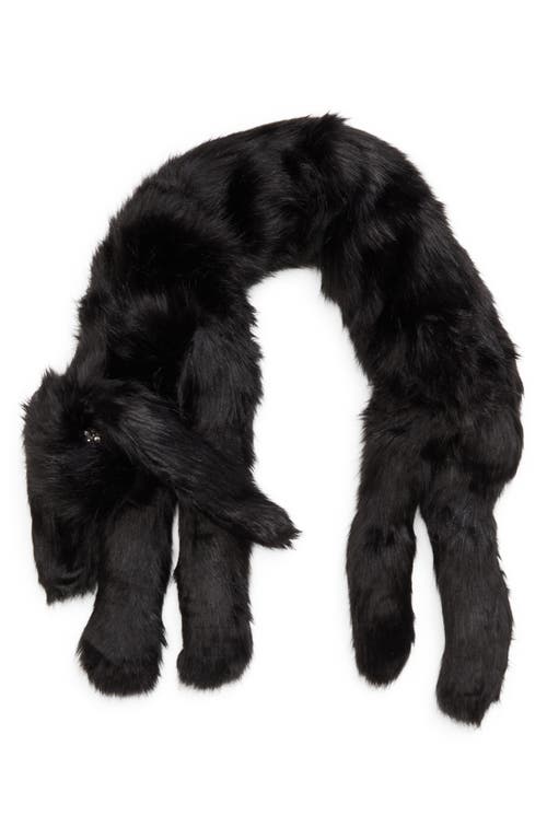 Simone Rocha Hare Faux Fur Scarf In Black