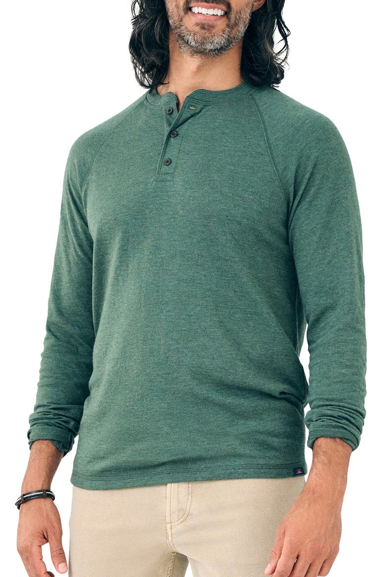 Cloud Long Sleeve Henley, Main, color, DEEP FERN HEATHER