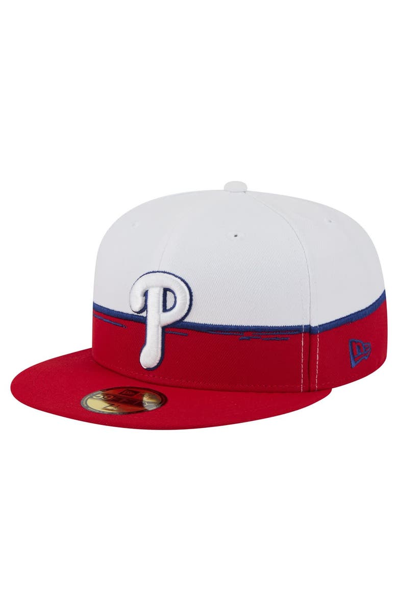 New Era Men's New Era Red/White Philadelphia Phillies Paint Stroke 59FIFTY Fitted Hat, Main, color, Red