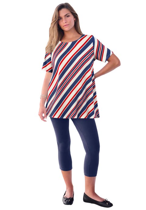 Plus Size Ultimate Cotton Crewneck Short Sleeve Swing Tee (Plus)