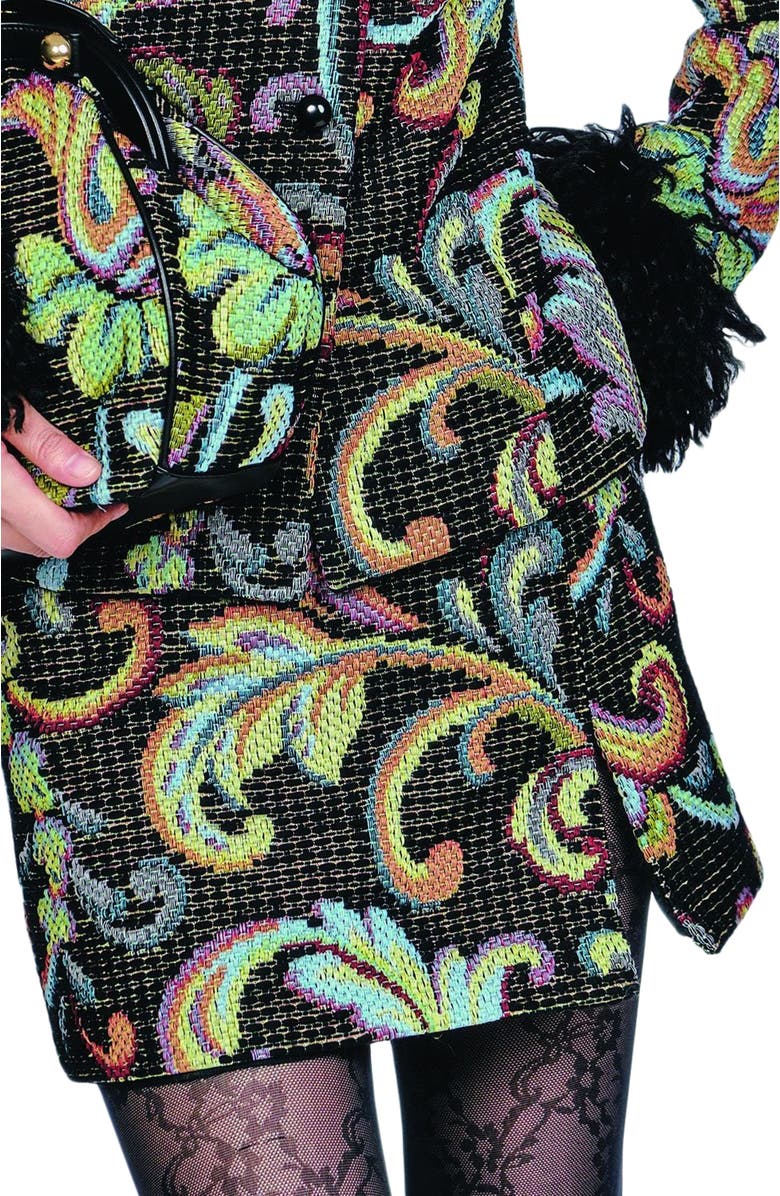 Anna Sui Tapestry Mini Skirt, Alternate, color, Black Multi