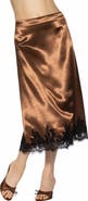 Alexia Admor Serena Lace Trim Satin Midi Skirt