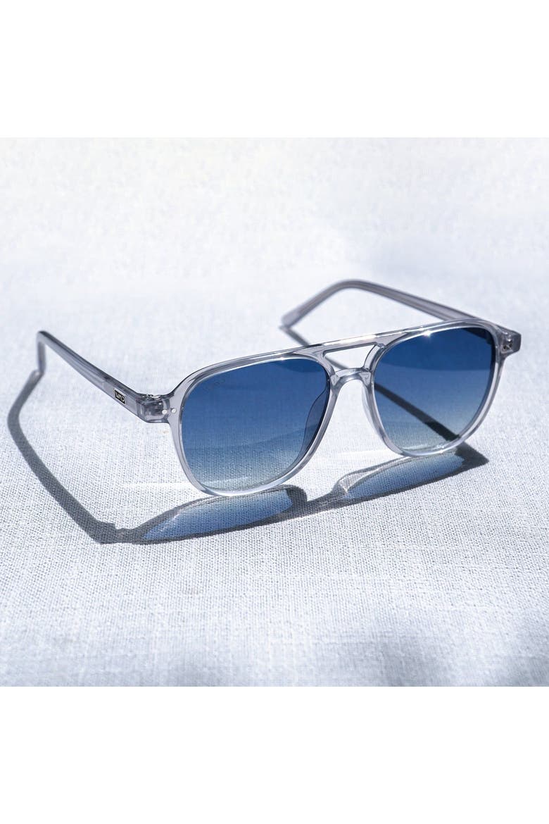 Hayden - 53mm Double Bridge Aviator Polarized Sunglasses, Alternate, color, Crystal Mist