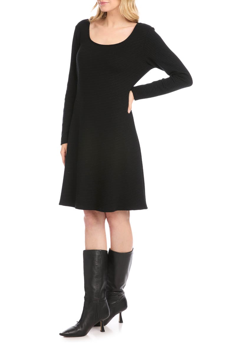 Erin Long Sleeve A-Line Sweater Dress, Alternate, color, BLACK