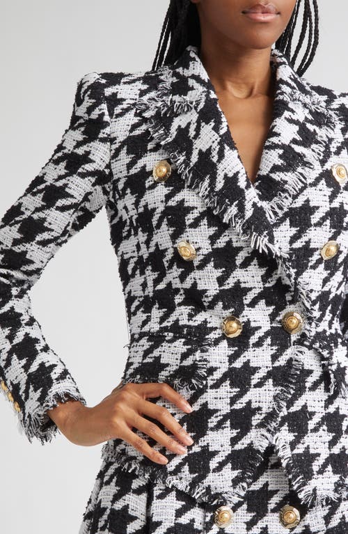 Balmain Distressed Lapel Jacket Structured Shoulders In Multi