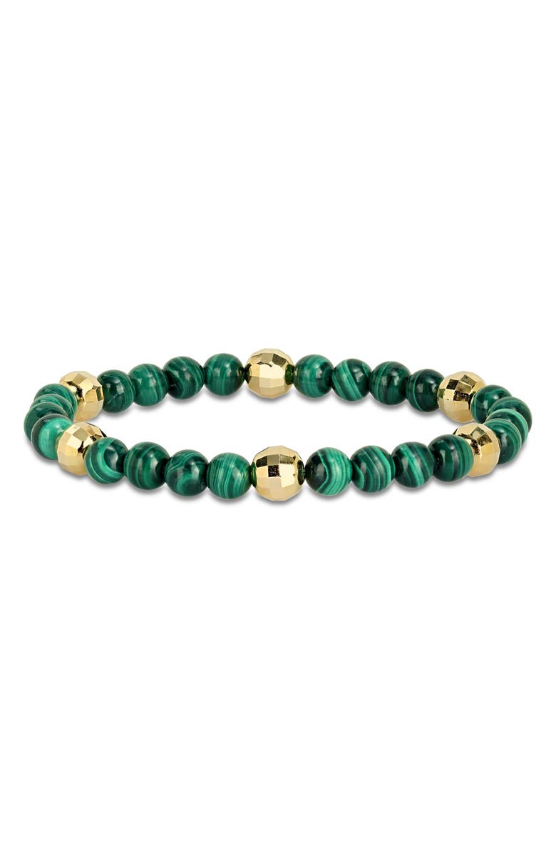 DELMAR Men's Semiprecious Stone Beaded Bracelet, Main, color, Green