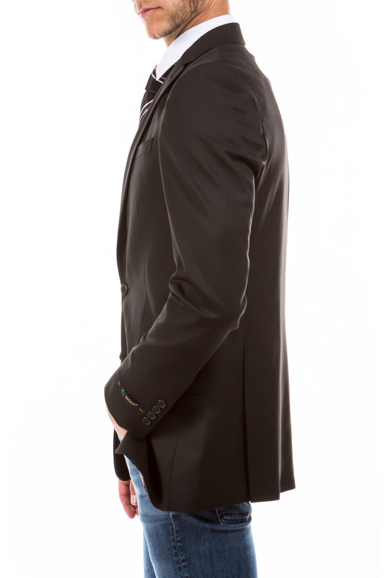 Solid Two Button Notch Lapel Suit Separate Jacket, Alternate, color, BLACK