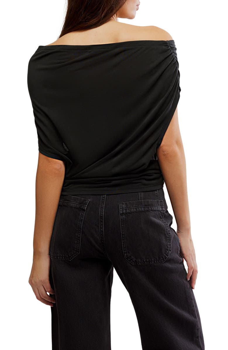 Free People Blake Off the Shoulder Knit Top, Alternate, color, Black