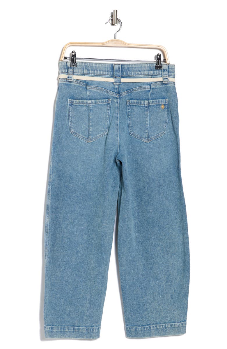Democracy Tie Waist Crop Barrel Leg Jeans, Alternate, color, Light Blue Artisanal