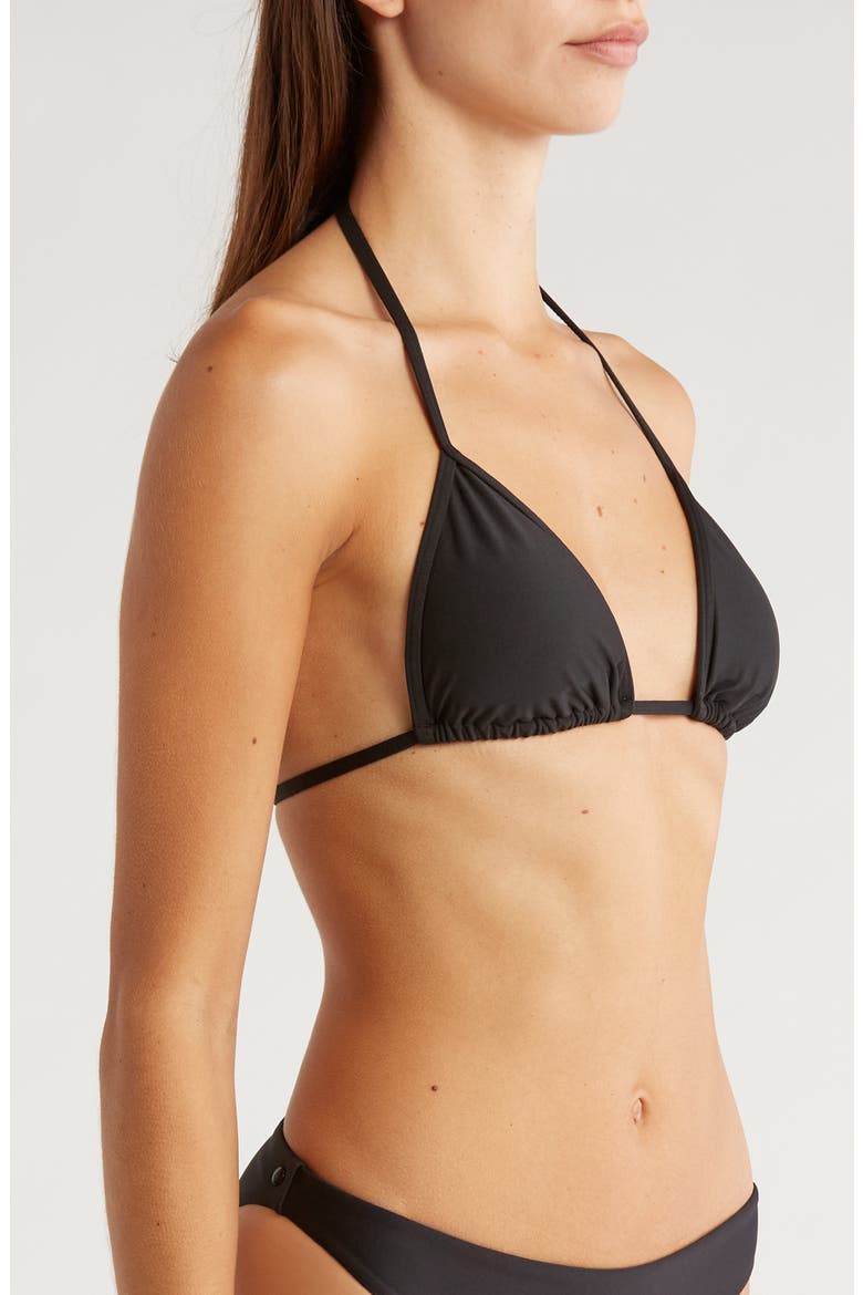 Simply Seamless Triangle Bikini Top, Alternate, color, BLACK