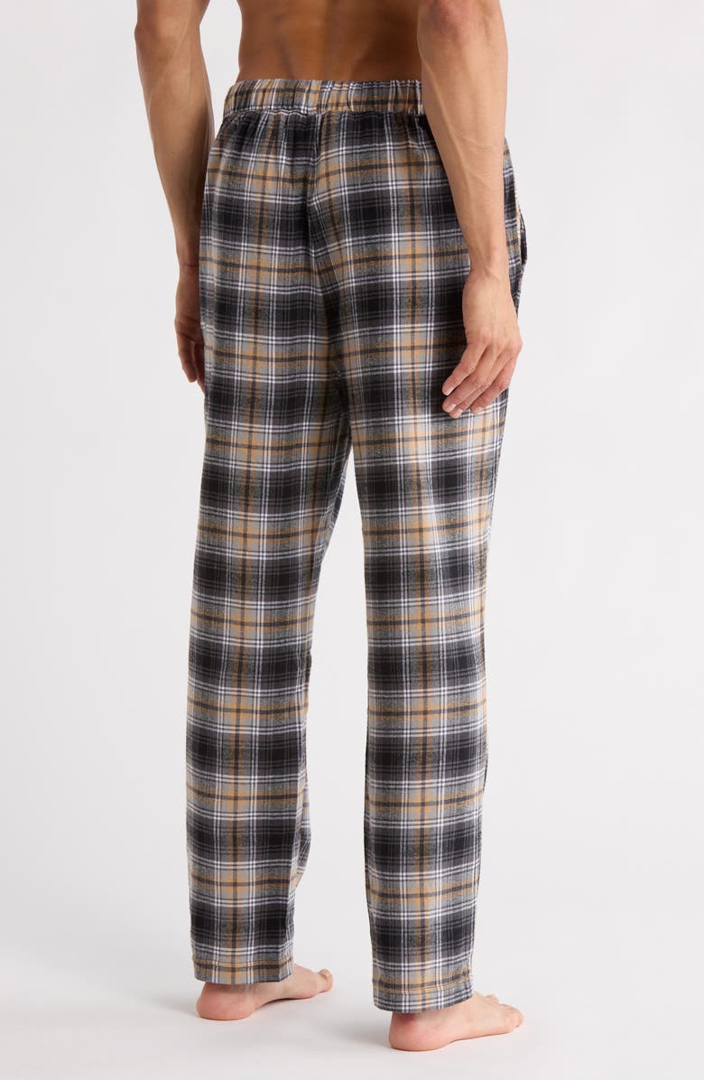 Nautica Plaid Flannel Pajama Pants, Alternate, color, True Black